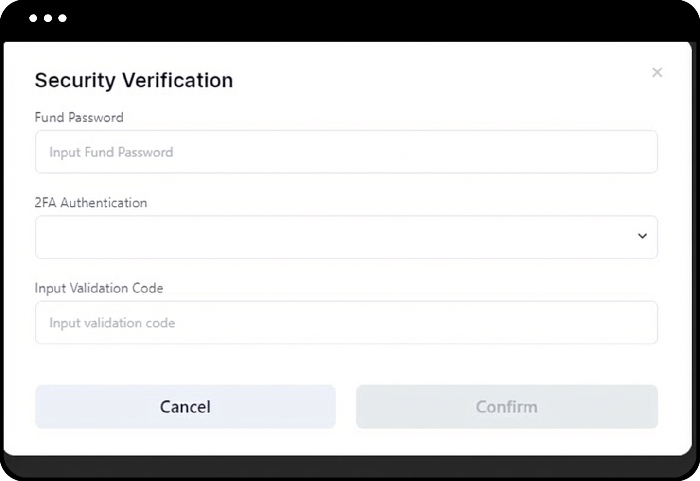 Gate security verification dialog when creating an API key