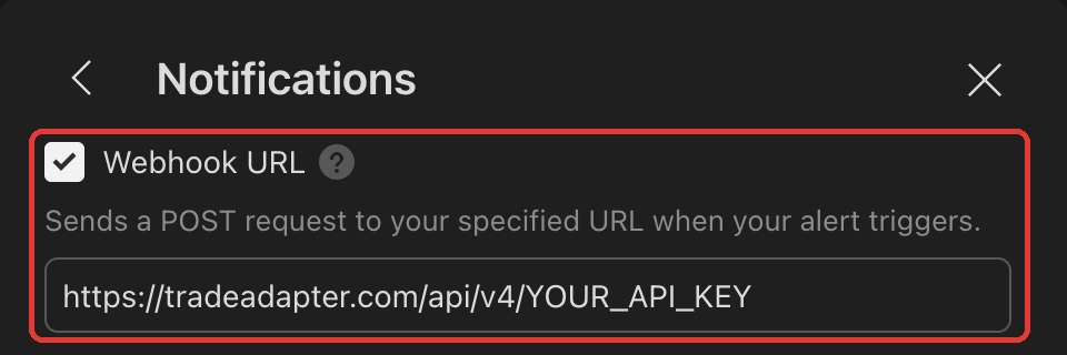 TradingView webhook notification